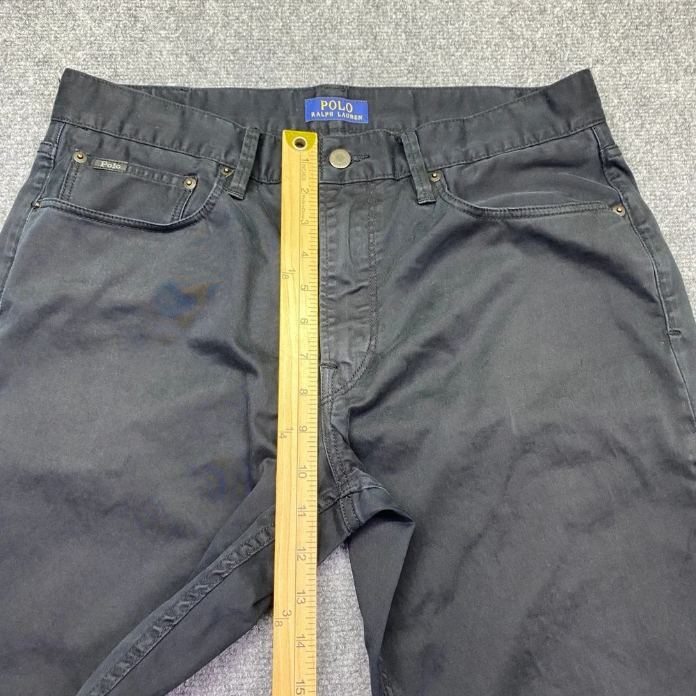 Polo Ralph Lauren Prospect Straight Leg Pants Mens Sz 33 Black Cotton Stretch
